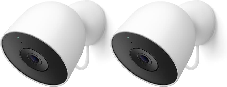 Google Nest Cam Outdoor (Wired, 2nd Gen) - Security Camera - Snow - 2 Pack