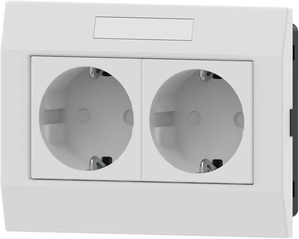 Habengut | Steckdoseneinheit 2-fach für Brüstungskanal 130x60 mm | Inhalt: 1 Stück