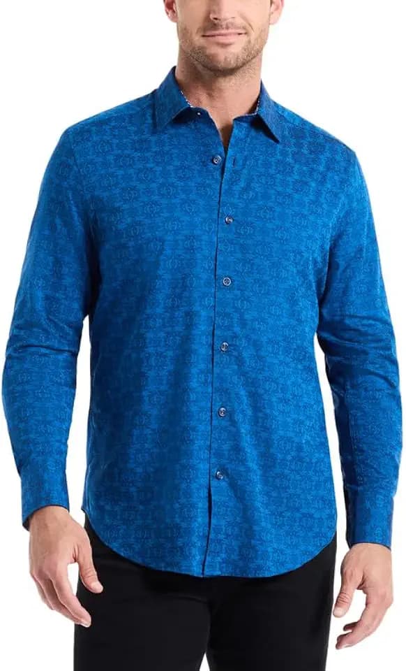 Robert Graham Men's Stellman Shirt, Premium Cotton Button Down Top, Classic-Fit & Richly Detailed for Wear