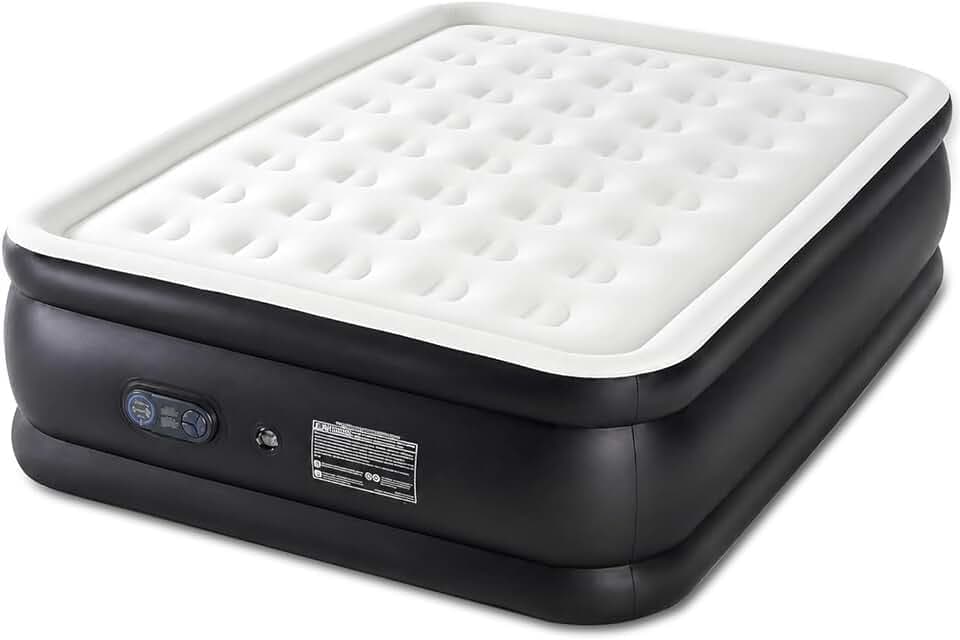 Air Mattress Queen with Built in Pump, 16" Double High Inflatable Air Bed, Portable Blow Up Mattress with Non-Slip Bottom, 660 lbs Weight Capacity for Guests, Home, Camping & Travel