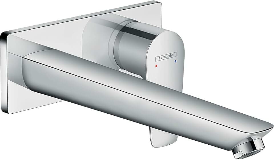 hansgrohe Talis E - Waschtischarmatur Unterputz für Wandmontage, Wasserhahn Bad mit Auslauf Länge 22,5 cm, Mischbatterie Waschbecken wassersparend (EcoSmart), Chrom, 71734000