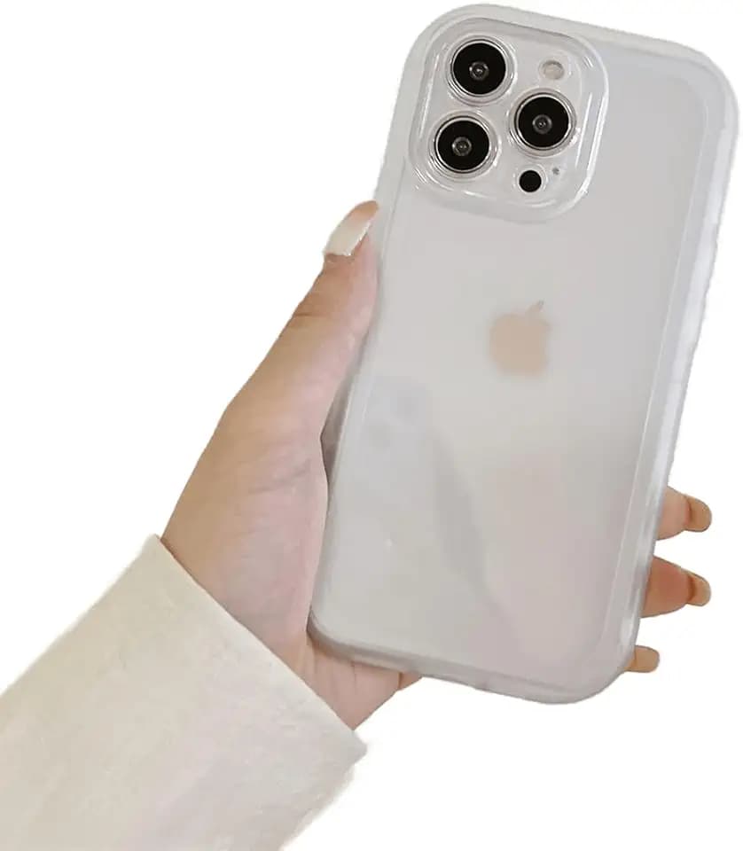 Kompatibel mit iPhone 12 Pro Silikonhülle, [erhöhter Rand Kamera & Bildschirm] [Vergilbt Niemals] Transparente Hülle und TPU Schutzhülle für iPhone 12 Pro – Weiß