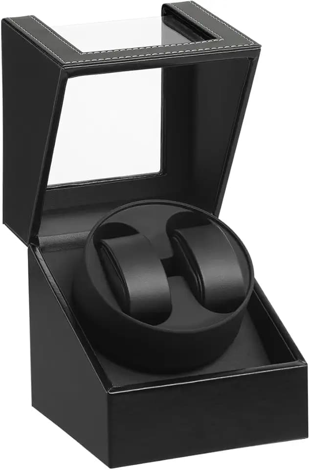 Automatische Uhrenbeweger Box PU Leder Uhrengehäuse mit leisem Motor Netzteil für Automatikuhren