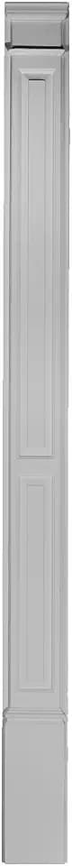 Endurathane Double Raised Pilaster, 7"W x 87"H x 2 3/8"P, Plinth Can Be Trimmed Up to 12" High Density Polyurethane, Factory Primed White, Sold As A Pair