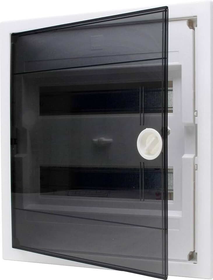 Kopp 346002005 Unterputz-Verteilerkasten mit Plastiktür 2-reihig für 24 Pole, grau/schwarz