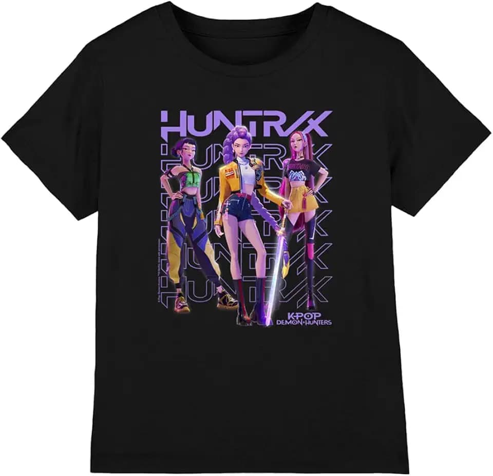 KPop Demon Hunters Unisex Kinder K-pop Demon Hunters - Huntrix Huntr/X Golden Trio Pose Kids T Shirt T-Shirt (1er Pack)