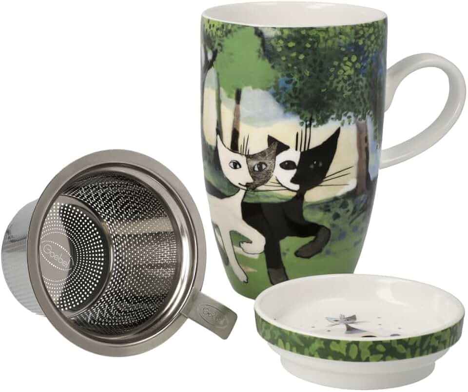 Teetasse mit Deckel und Sieb Una passeggiata nel verde Rosina Wachtmeister