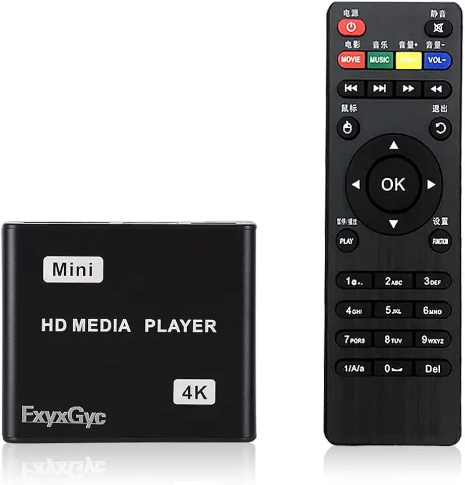 HDMI Media Player, 4K Ultra HD Digital Media Player, Supports USB Drive, SD Card, 4K@30Hz Output,H.265/H.264/AVC Decoding MP4/MKV/MP3/TS/Rmvb/Mov/ISO/AVI/JPG for Advertising/Multimedia TV Playback.