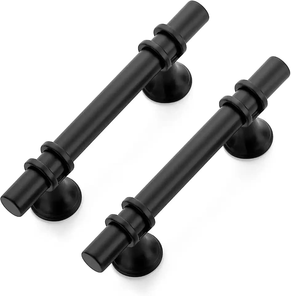Ravinte Matte Black T-Bar Handles, Cabinet Pulls, 3 Inch, 25 Pack