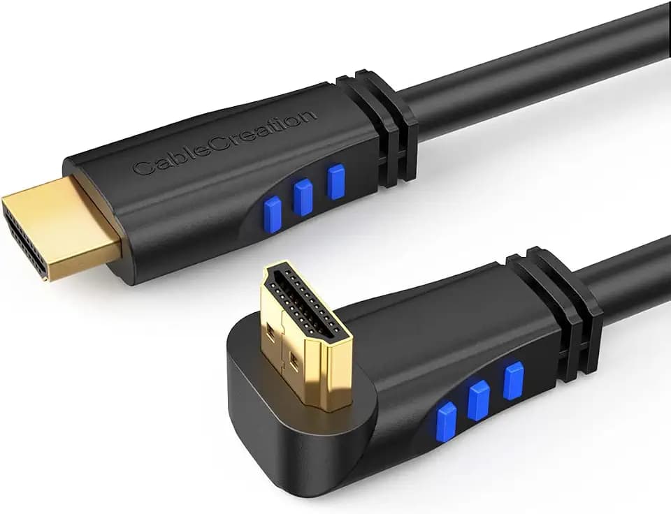 CableCreation 4K 60HZ HDMI Cable Right Angle 270 Degree Upward, 3ft, Black