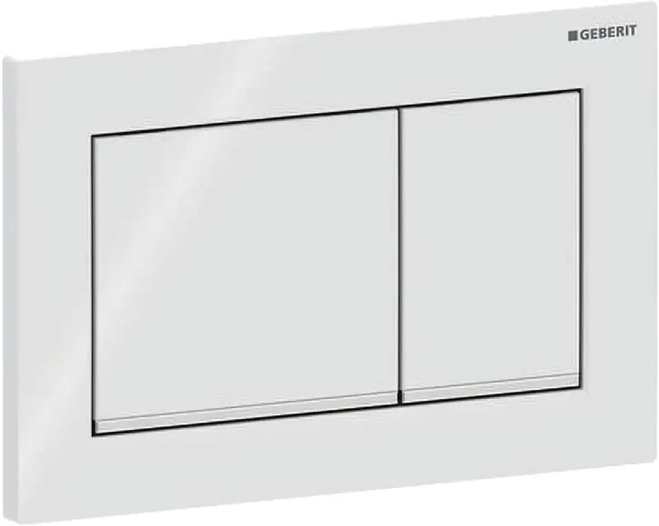 Geberit 115080KJ1 Betätigungsplatte OMEGA30 f 2-Meng-Spül hochgl.Chrom/weiß