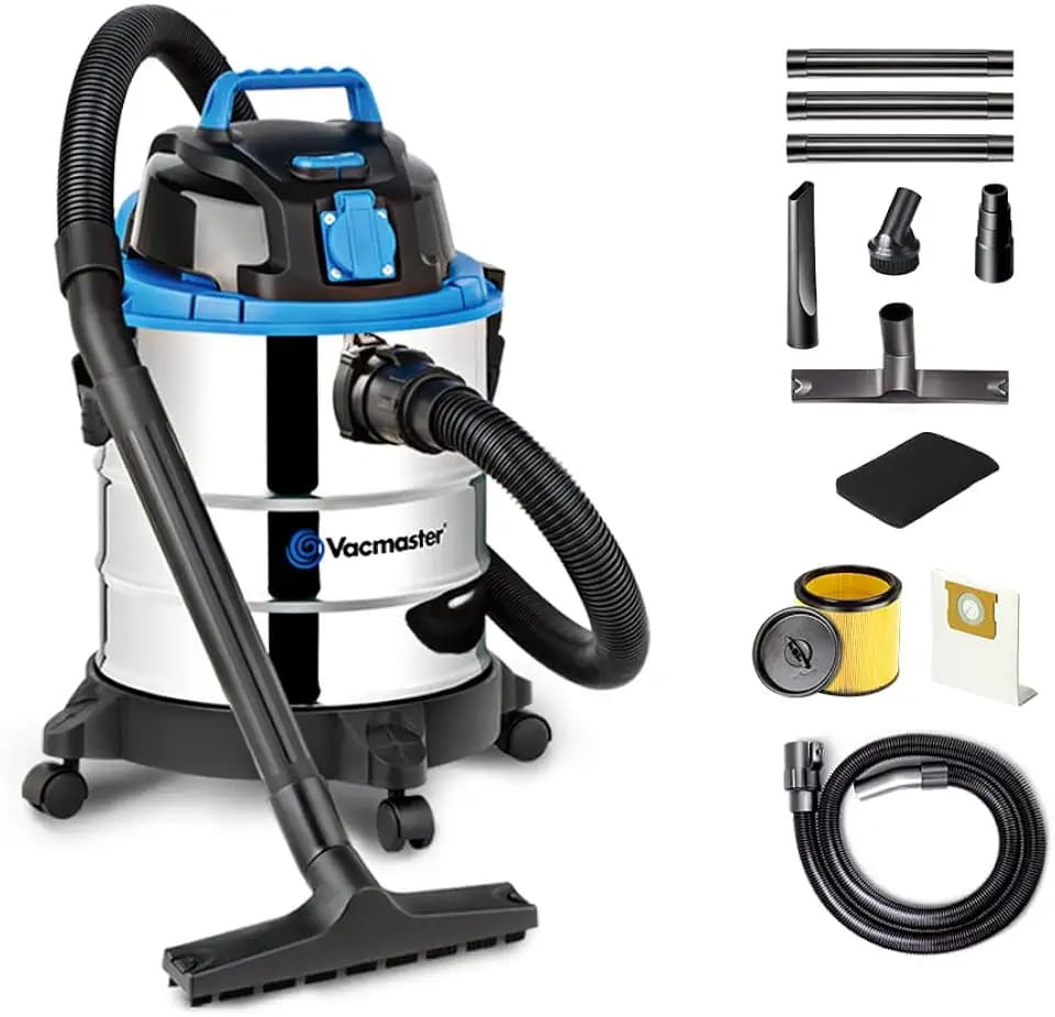 Vacmaster Nass-Trockensauger 1250W 20L, Staubsauger mit Blasfunktion