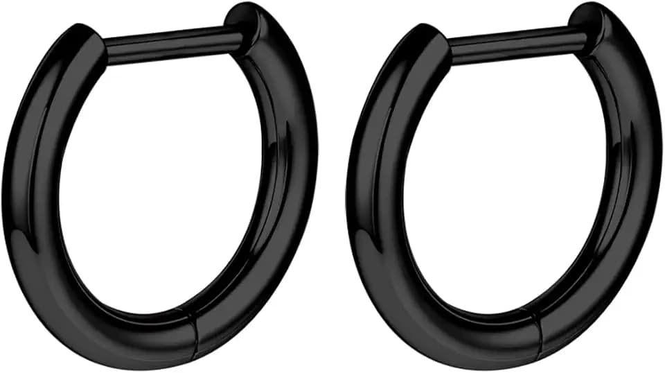 AOEDEJ G23 Titanium Silver Hoop Earrings 18G CZ Small Huggie Hoop Earring