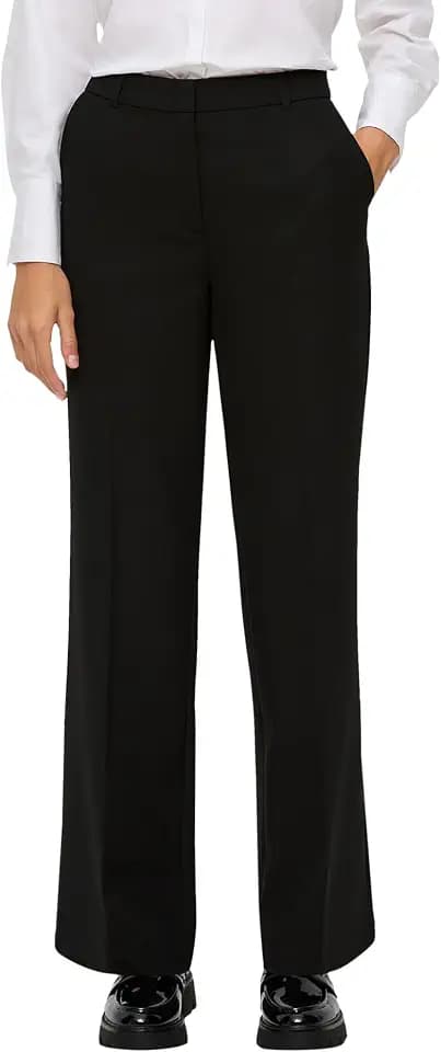 s.Oliver Regular: Wide Leg Hose aus Viskosemix