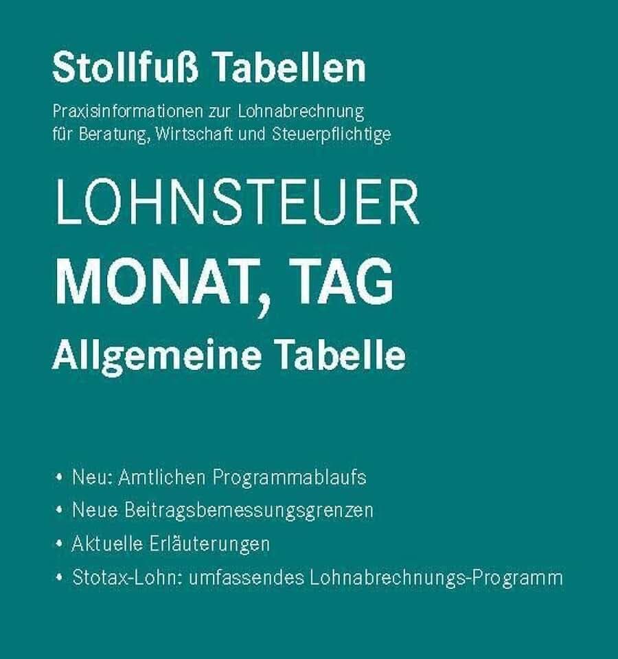 Tabelle, Lohnsteuer 2023 Monat, Tag: mit 8 % + 9 % Kirchensteuer