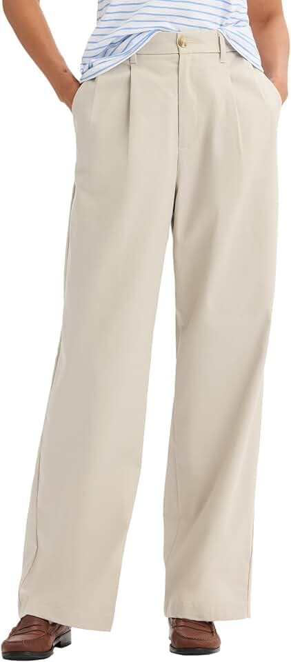 Dockers Damen Stain Defender Hose mit hoher Taille Relaxed Fit