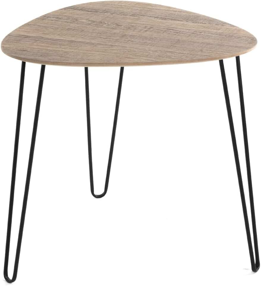HAKU Beistelltisch Eiche schwarz MDF Metall Couchtisch klein - Maße: B 40 x H 43 x T 40 cm Style: Modern