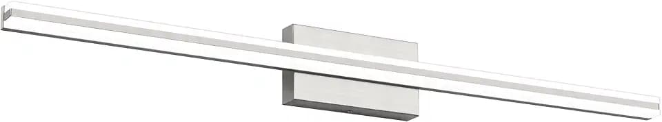 SOLFART Bathroom Light Fixtures Brushed Nickel 40 Inches Modern LED Bathroom Light Fixtures Over Mirror Dimmable Wall Lights S8200-1020mm-NK-D
