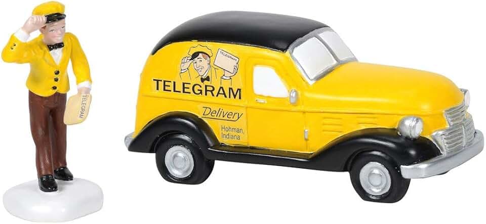 Department 56 A Christmas Story Village Accessories Old Man's Telegram Figurenset, Verschiedene Größen, Mehrfarbig