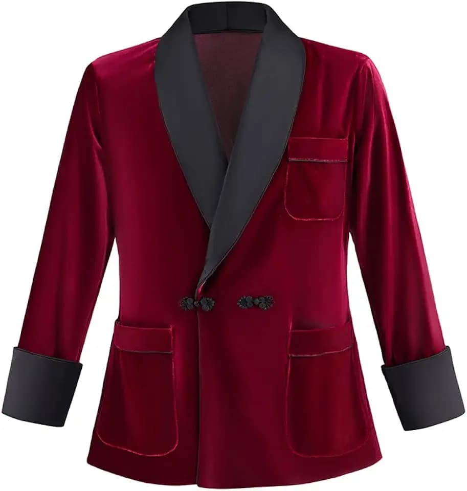 Hugh HEFNER Velvet Smoking Jacket Vintage Wedding Party Dinner Blazer Tuxedo Coat for Men Robe