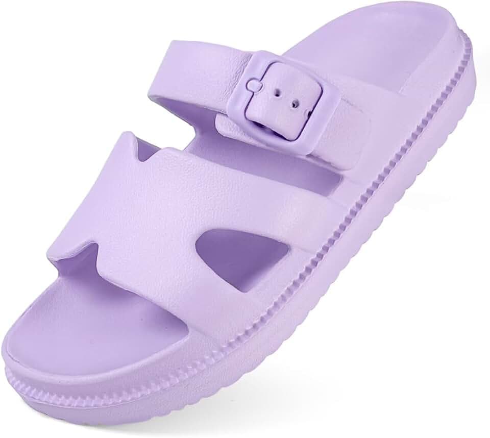 Cubufly Kids Slide Sandals Girls Boys Buckle Adjustable Slipper Slip On Water Sandal