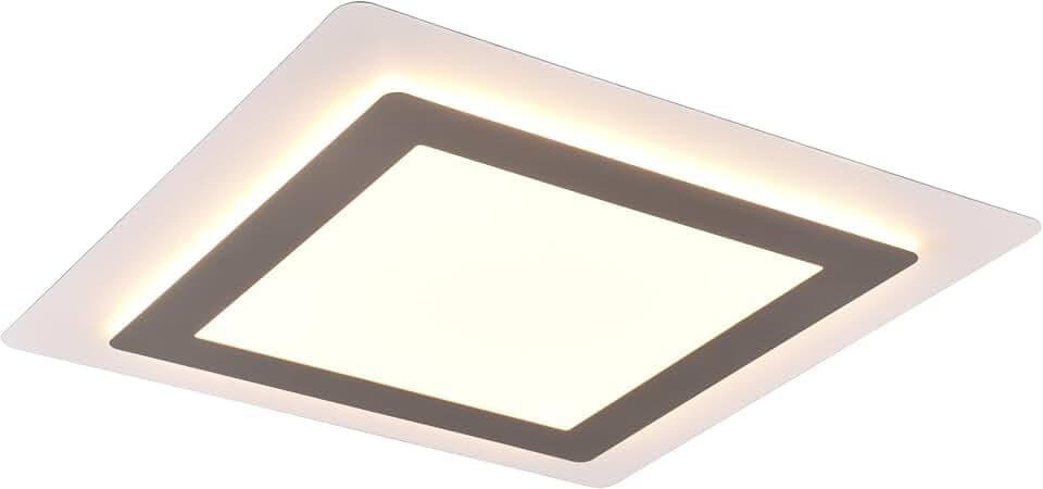 Trio Leuchten LED Deckenleuchte Morgan 641510207, Metall Weiß matt, Acryl, inkl. 46 Watt LED, Fernbedienung