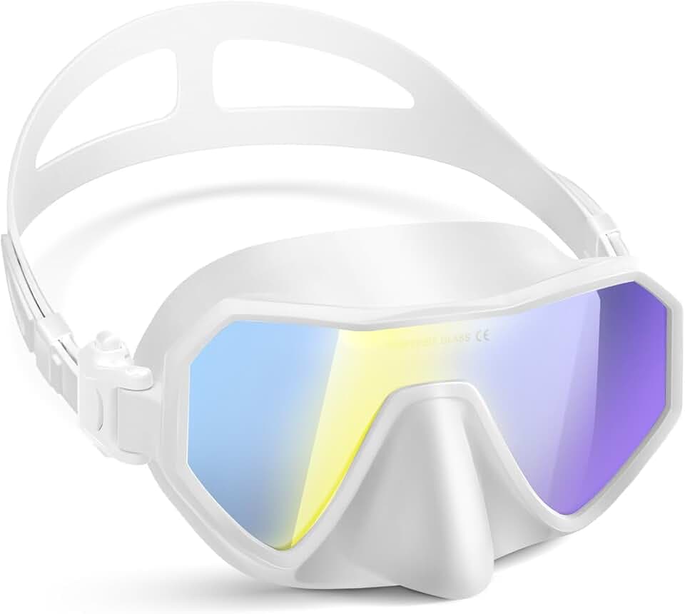 Swim Goggles with Nose Cover for Adults, Wide View Diving Mask for Men Women Youth, Leak-Proof Swimming Goggles