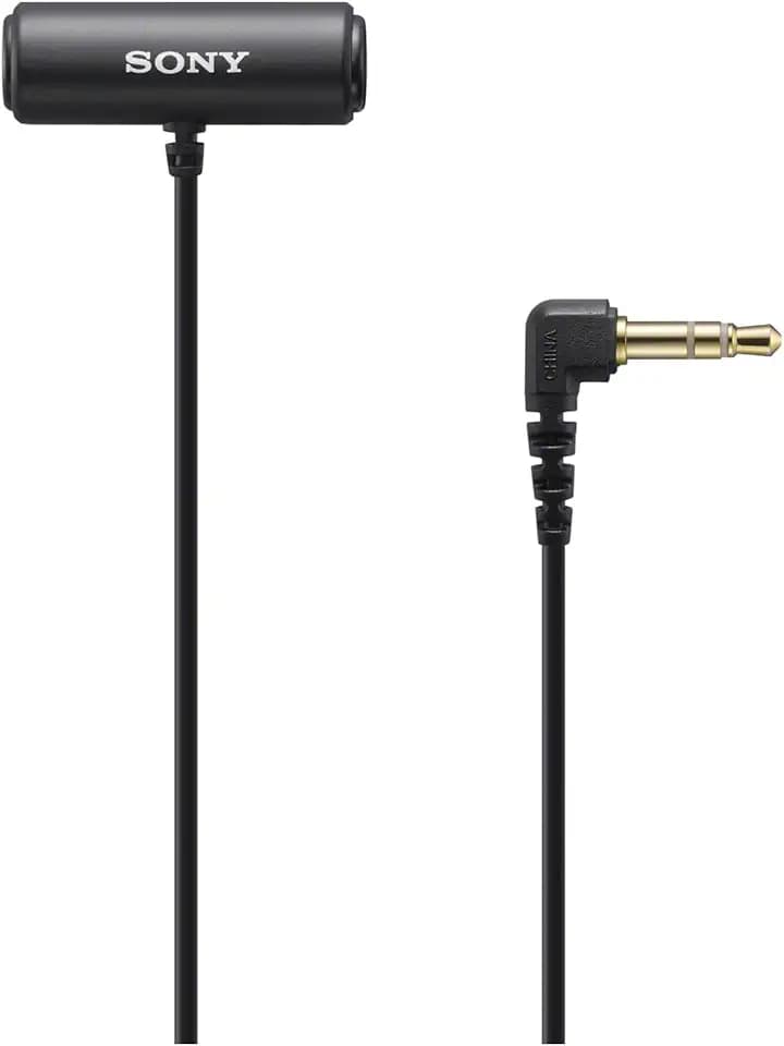 Sony Compact Stereo Lavalier Microphone ECMLV1,Black, Small