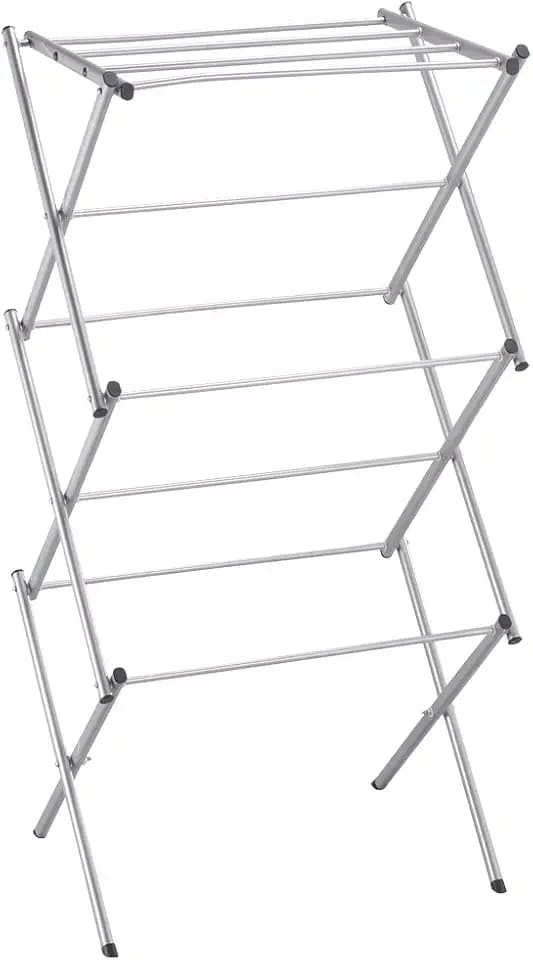 Home Vida 3-Tier-Reinigungstuch Trockner/Wäscheständer, Metall, Silber