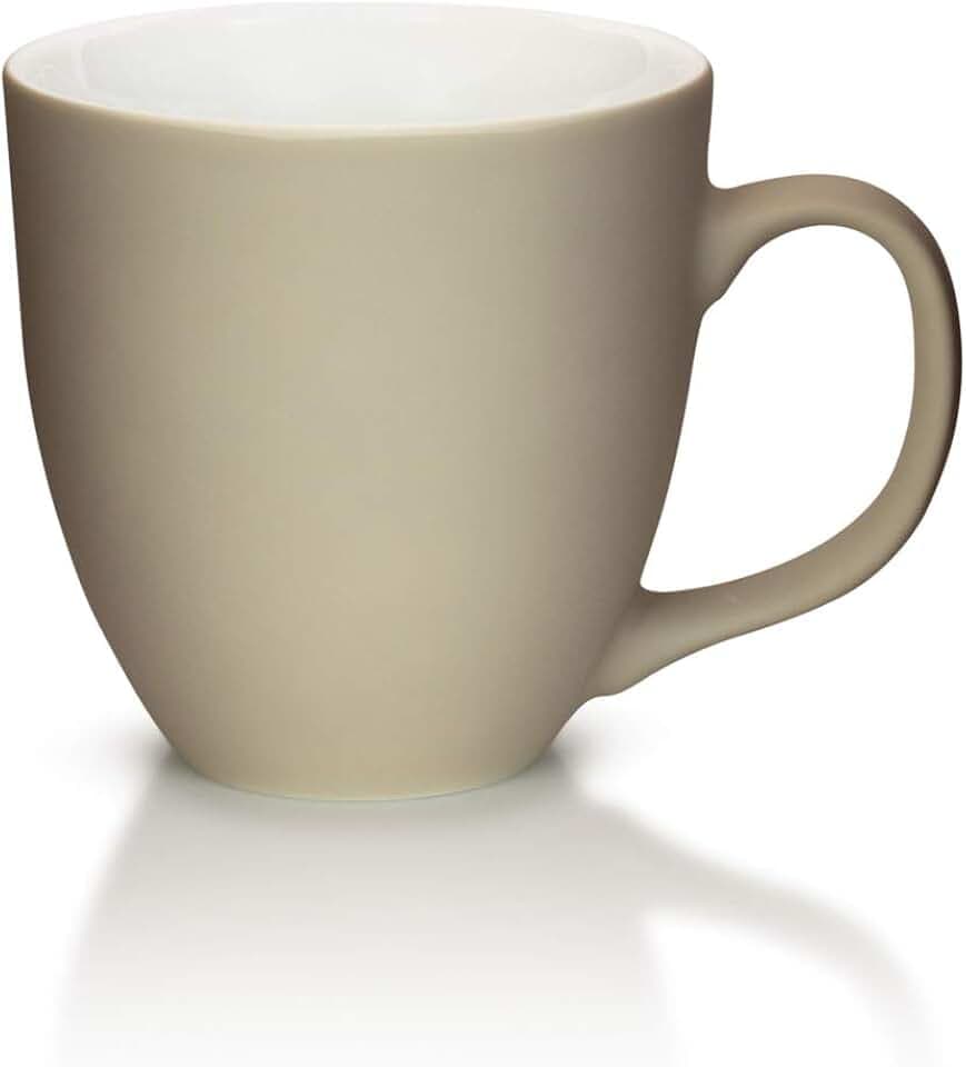 Mahlwerck Jumbotasse, Große Porzellan-Kaffeetasse mit matter Oberfläche, Soft-Sand, 400ml