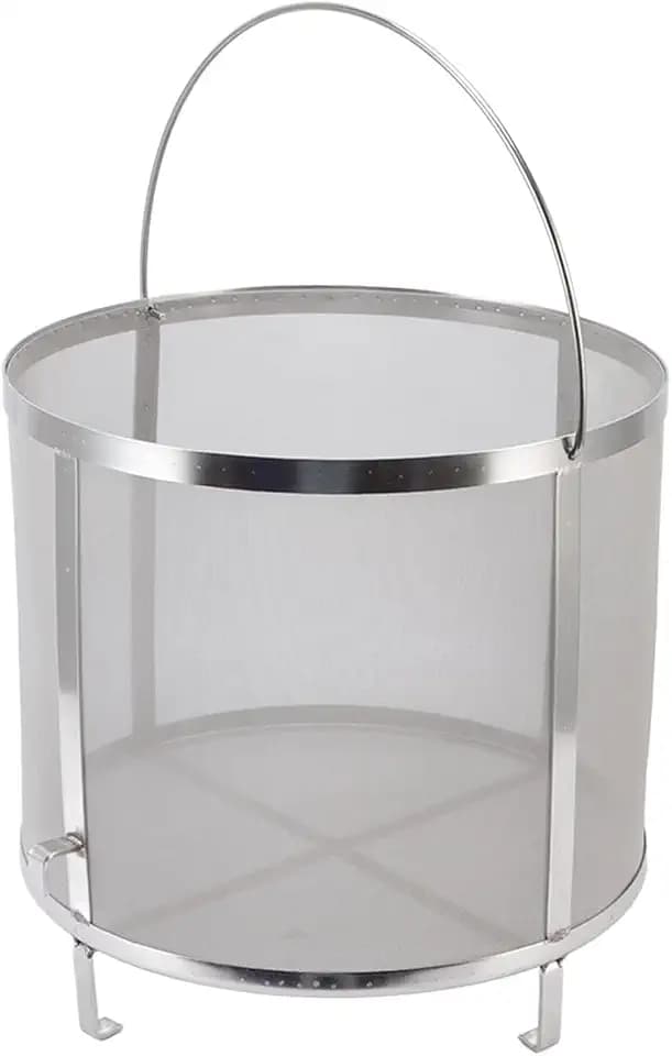 Buachois Bierfilterzylinder, 30 X 29 cm Brauhopfensieb, Edelstahl Bierfilterbehälter mit Ständer 250 Mikron Mesh Bier Hopfenfilter Rückstände Bierhopfenfilter Bierkartusche für Hausgemachten Bierwein