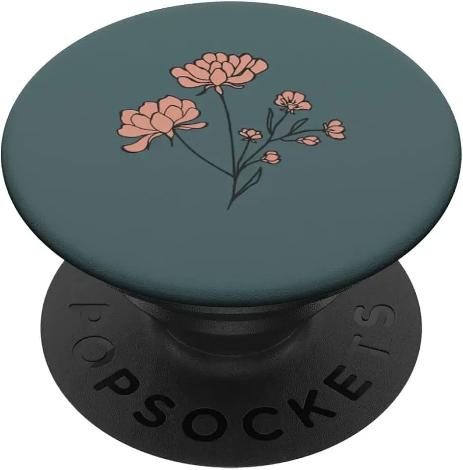AJC Bohemian Floral Boho Flowers Boho-Blume, PopSockets Klebender PopGrip fr Smartphones mit kompatiblen Hllen, Schwarz
