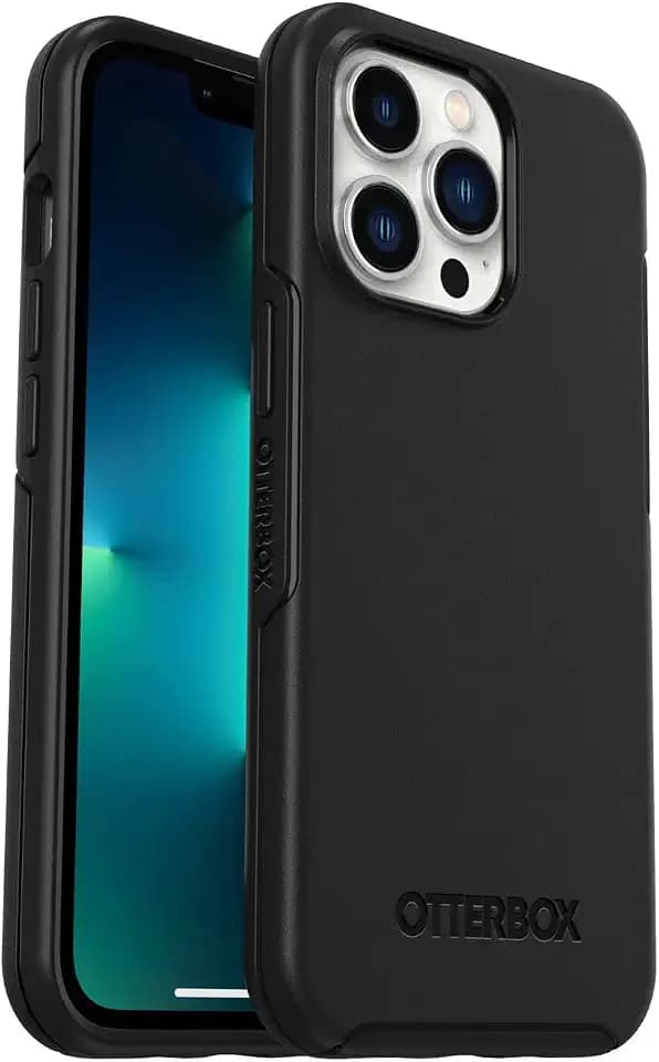 OtterBox iPhone 13 Pro Symmetry Series+ Case - Black, Ultra-Sleek, Snaps to MagSafe, Raised Edges Protect Camera & Screen