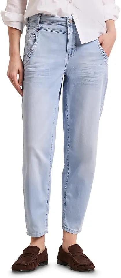 Street One Damen High Waist Barrel Leg Jeans im Loose Fit 3818187