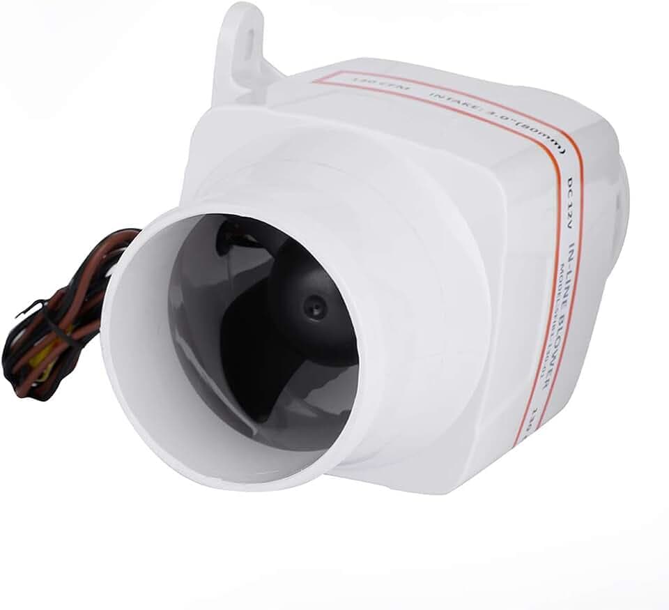 Cocoarm Abluftventilator, 12 V, Wasserdicht, Weiß, 75 mm, Deckenmontage, ABS-Kunststoff, 130 CFM, 3800 LPM, 30 Watt, Bad, Yachten, Gebäude, Wohnwagen, Büro, Hotel