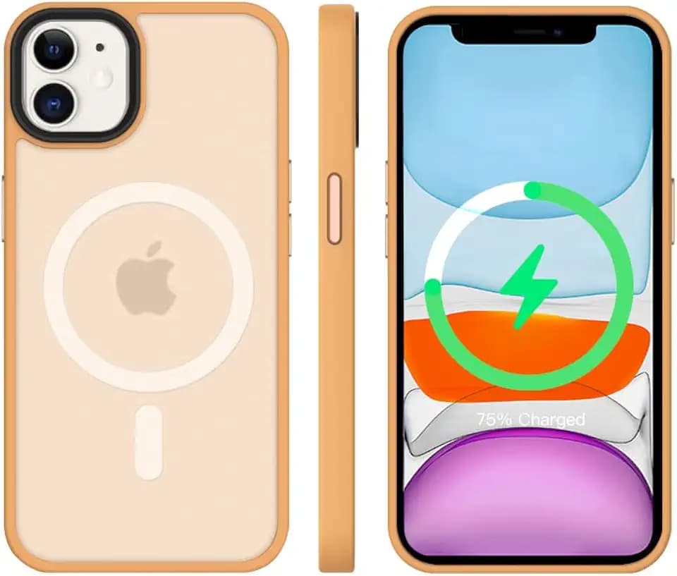 tigratigro Magnetisch Hülle für iPhone 11 Kompatibel mit MagSafe, Durchscheinende Matt Handyhülle Rückseite Dünn Stoßfest Schutzhülle(Bronze)