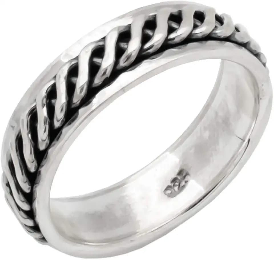 MENS 7mm Solid 925 Sterling Silver Ring, Finger Ring, Plain Spinning Ring | Men's Silver Ring size 6-13