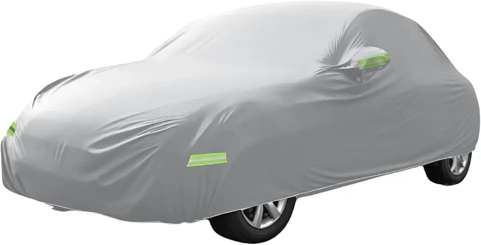 X AUTOHAUX for Volkswagen New Beetle Cover Car Cover for Volkswagen New Beetle 1998-2019 Outdoor Full Car Cover All Weather Protection with Zipper Silver Tone