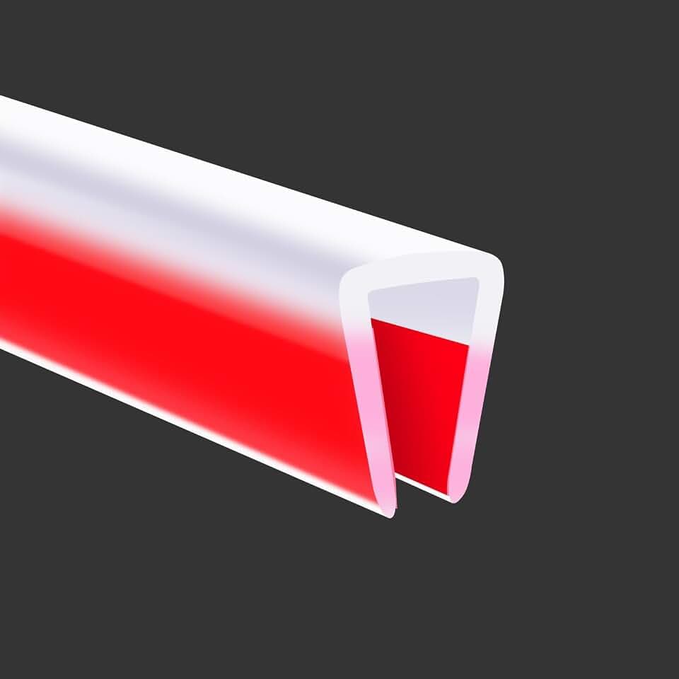 Protalwell Kantenschutz aus Silikon-Gummi, selbstklebender U-Kanal-Kantenschutz für Sperrholz und Glas, flexibel, 8 mm (5/16 Zoll), 6 m (20 Fuß), transparent