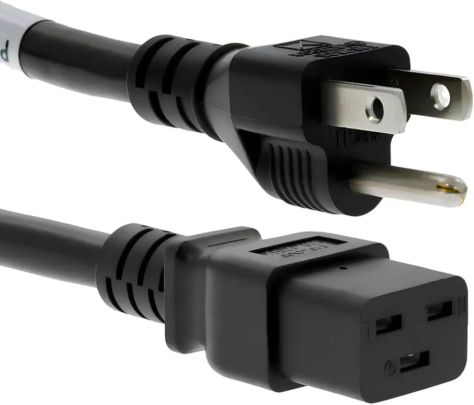 CablesAndKits 3 Prong AC Power Cord 6ft (1.82m), 14 AWG NEMA 5-15P to C19