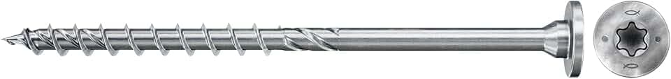 fischer PowerFast II Spanplattenschraube 6,0 x 120, Stufensenkkopf mit Innenstern TX, Teilgewinde, Schraube für Holzverarbeitung, reduziert Einschraubwiderstand & Einschraubzeit, gvz, 100 Stück