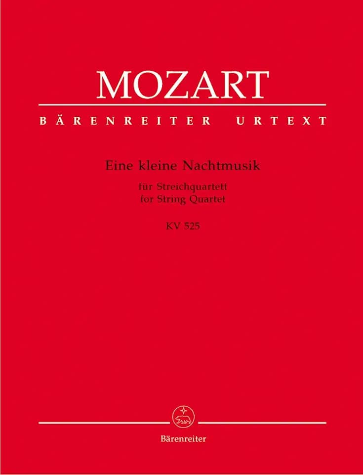 Eine kleine Nachtmusik für Streichquartett KV 525.BÄRENREITER URTEXT.Stimmensatz, Urtextausgabe: Urtext. Einzelstimmen