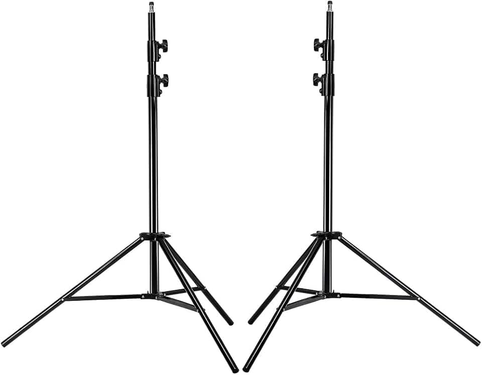 NEEWER PRO 9feet/260cm Spring Loaded Heavy Duty Photography Photo Studio Light Stands with 1/4" Screw & 5/8 Stud for Video, Portrait and Photography Lighting (2 Packs)