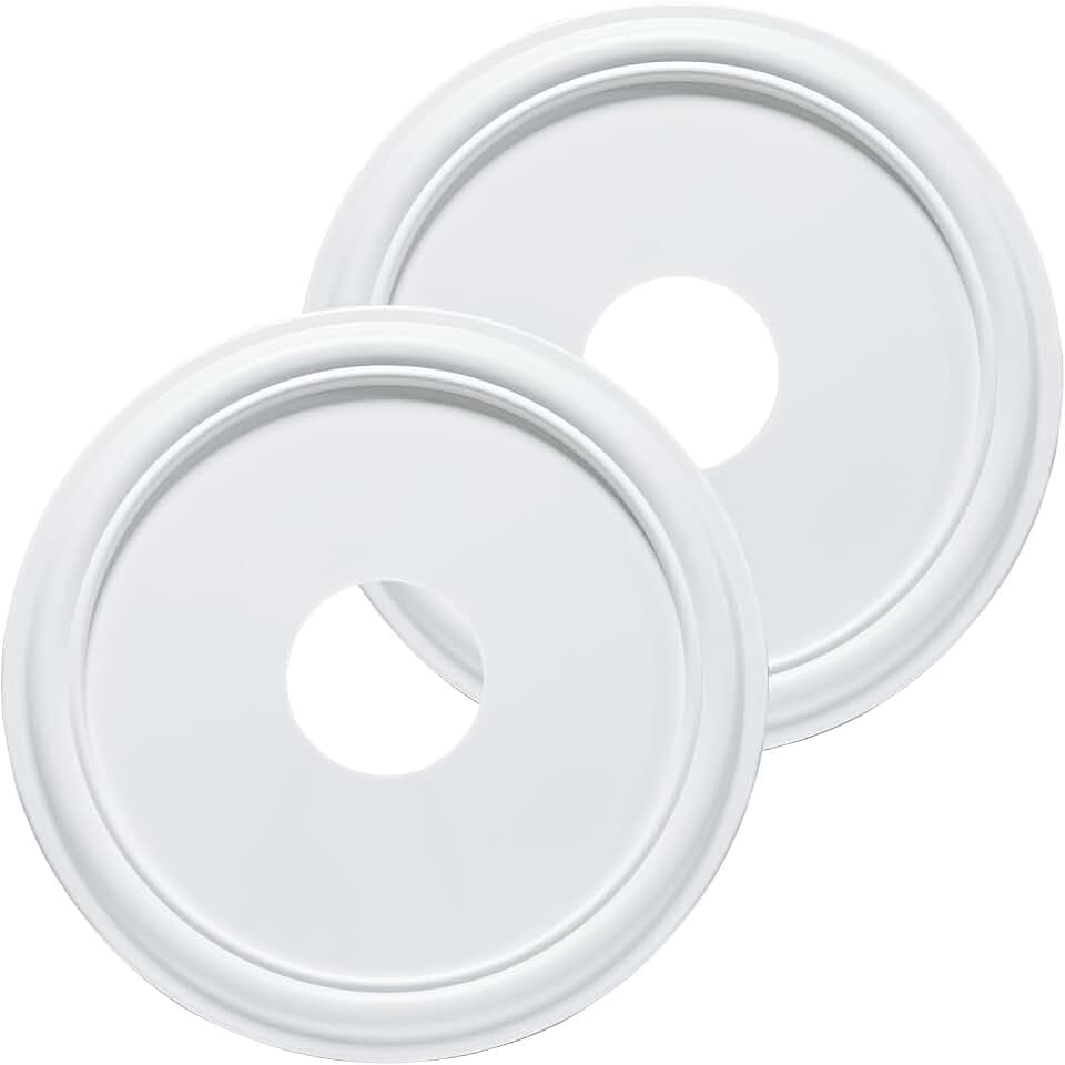 EIFHYT Molded Nylon Ceiling Medallion for Light Fixtures and Ceiling Fans 16"OD x 4"ID x 3/4"P (Fits Canopies up to 12-3/8") White