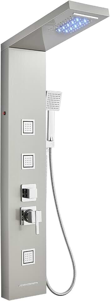 5-in-1 LED Shower Panel Tower System Stainless Steel