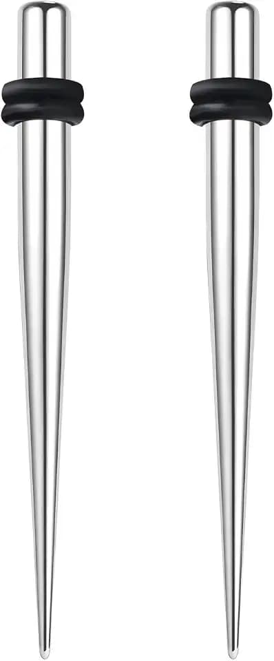 ZS 1 Pair 316L Surgical Steel Expanders Kit with Double O-rings, 2G 4G 6G 8G 12G 14G 16G Ear Tapers Plugs Gauges Stretcher Piercing for Women Men