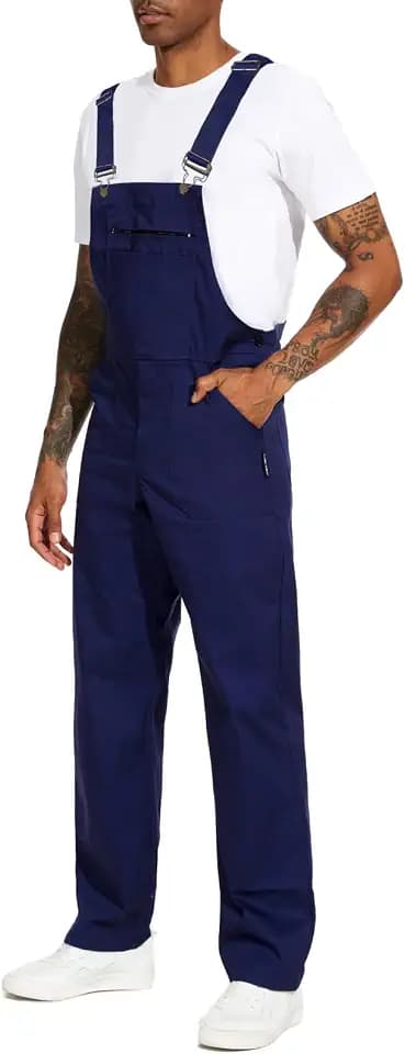 WORK IDEA Men's Bib Overalls Workwear Lightweight Jumpsuit for Painters