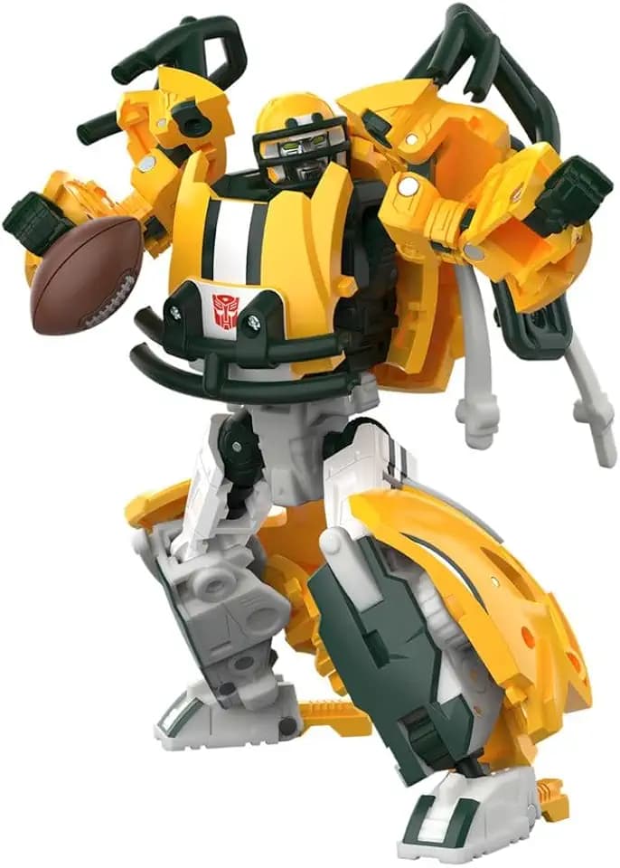 Transformers NFL Green Bay Packers Tundra Prime 5.5-Inch Action Figure Changes from Robot to Helmet, Football Toys for Ages 8+