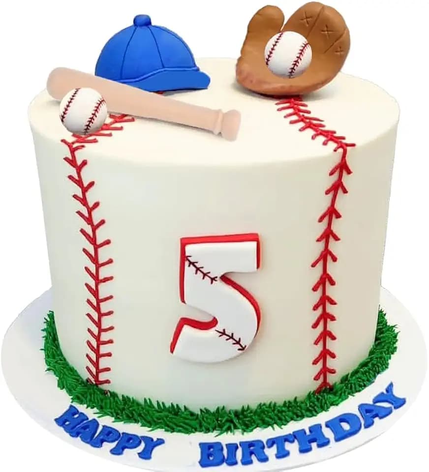 Baseball Cake Topper Mini Cap,Glove,Ball & Bat for Baseball Theme Cake
