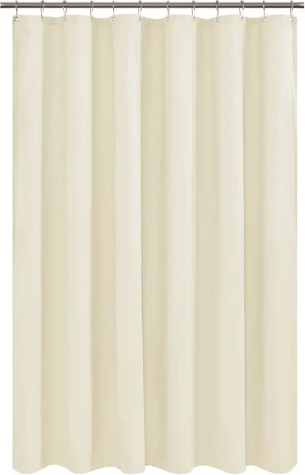 Mrs Awesome Embossed Polyester Shower Curtain Liner 71 x 96 inches, Cream